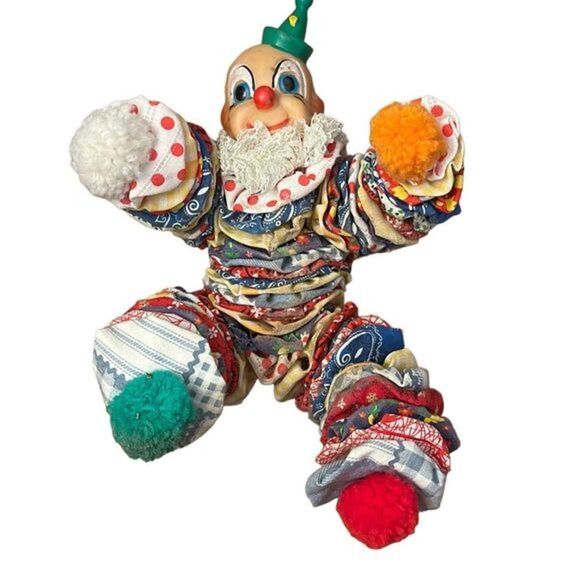 Vintage Cloth Clown Doll - Picture 1 of 3